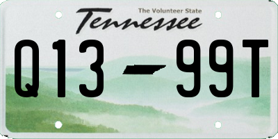 TN license plate Q1399T