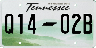 TN license plate Q1402B