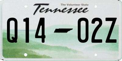 TN license plate Q1402Z