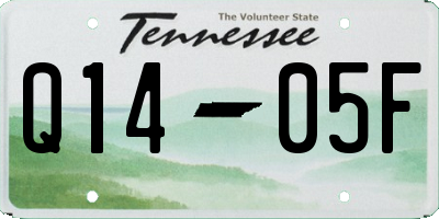 TN license plate Q1405F