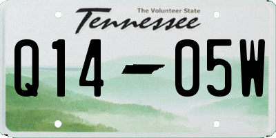 TN license plate Q1405W