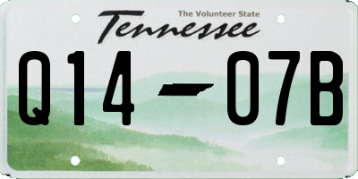 TN license plate Q1407B