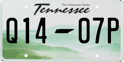 TN license plate Q1407P