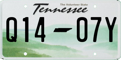 TN license plate Q1407Y