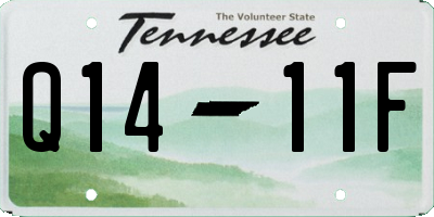 TN license plate Q1411F