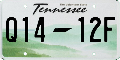 TN license plate Q1412F