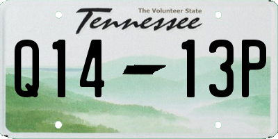 TN license plate Q1413P