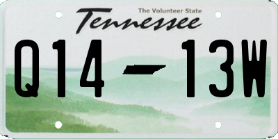 TN license plate Q1413W