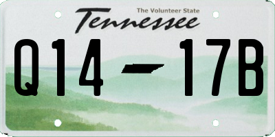 TN license plate Q1417B