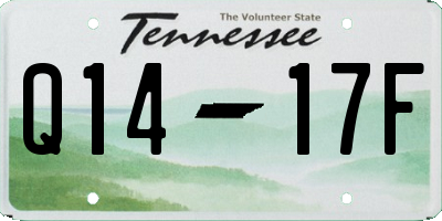 TN license plate Q1417F