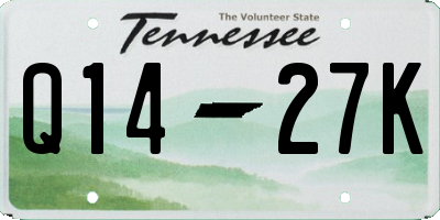 TN license plate Q1427K