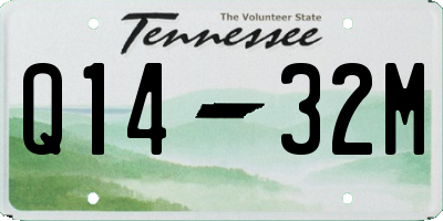 TN license plate Q1432M