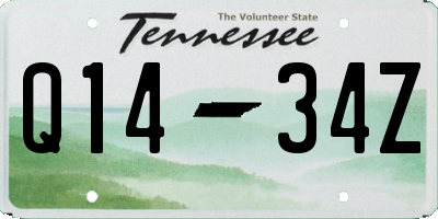 TN license plate Q1434Z