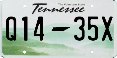 TN license plate Q1435X