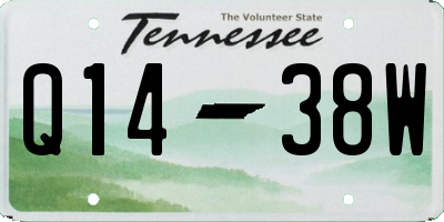 TN license plate Q1438W