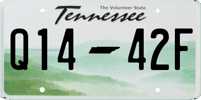 TN license plate Q1442F