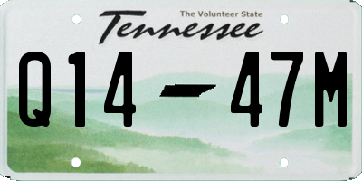 TN license plate Q1447M