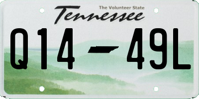 TN license plate Q1449L