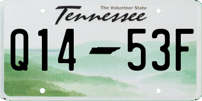 TN license plate Q1453F