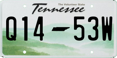 TN license plate Q1453W