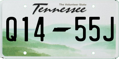 TN license plate Q1455J
