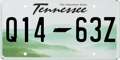 TN license plate Q1463Z