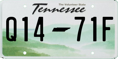 TN license plate Q1471F