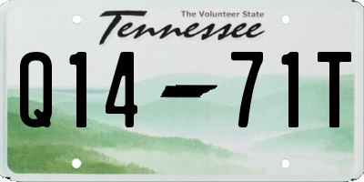 TN license plate Q1471T
