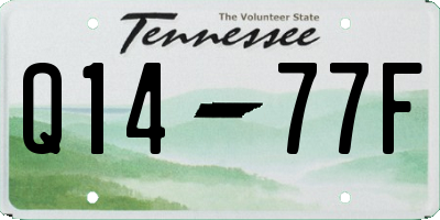 TN license plate Q1477F