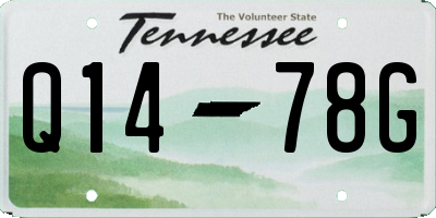 TN license plate Q1478G