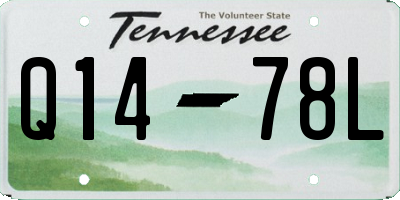 TN license plate Q1478L