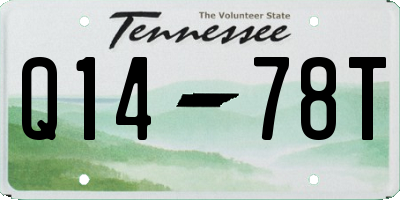 TN license plate Q1478T