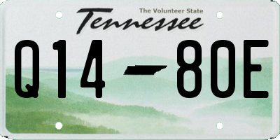 TN license plate Q1480E