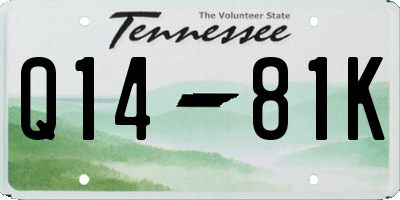 TN license plate Q1481K