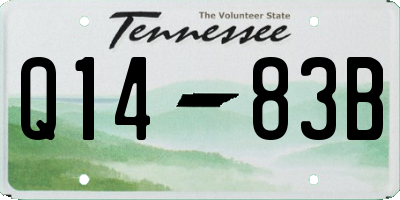 TN license plate Q1483B