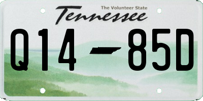 TN license plate Q1485D