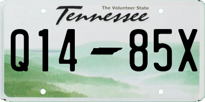 TN license plate Q1485X