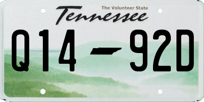 TN license plate Q1492D