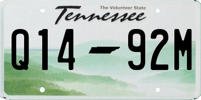 TN license plate Q1492M
