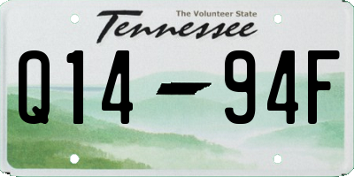 TN license plate Q1494F