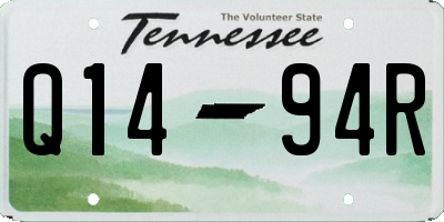 TN license plate Q1494R