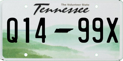 TN license plate Q1499X
