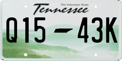 TN license plate Q1543K
