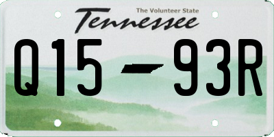 TN license plate Q1593R