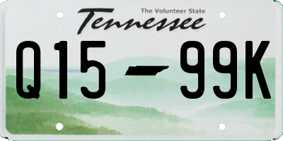 TN license plate Q1599K