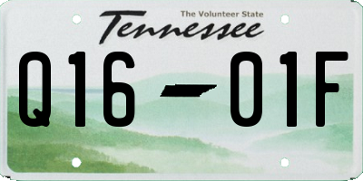 TN license plate Q1601F