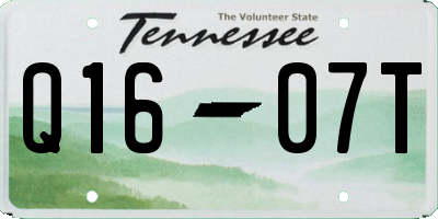 TN license plate Q1607T