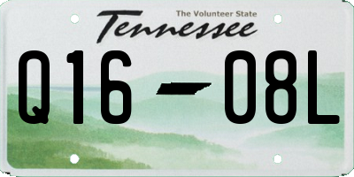 TN license plate Q1608L