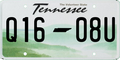 TN license plate Q1608U