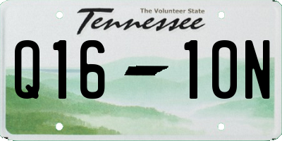 TN license plate Q1610N